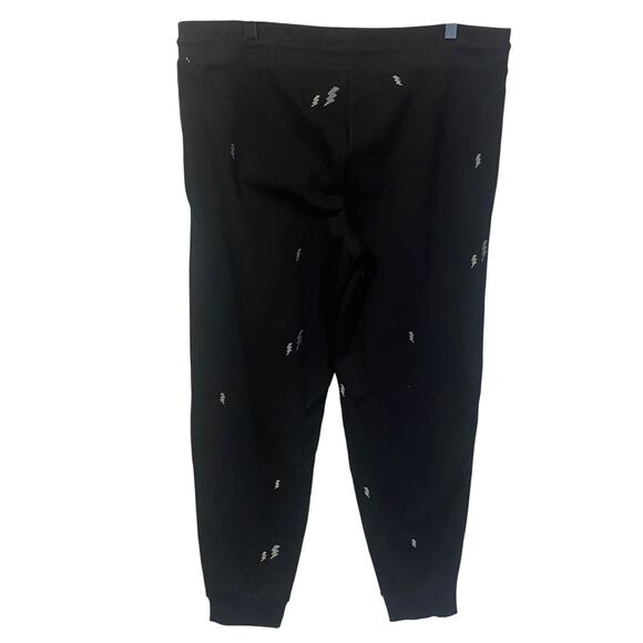 Honeydew NWT Black Lounge Pajama Pants Lightning Bolt Flash Silver Comfy Sz XL - Picture 9 of 9